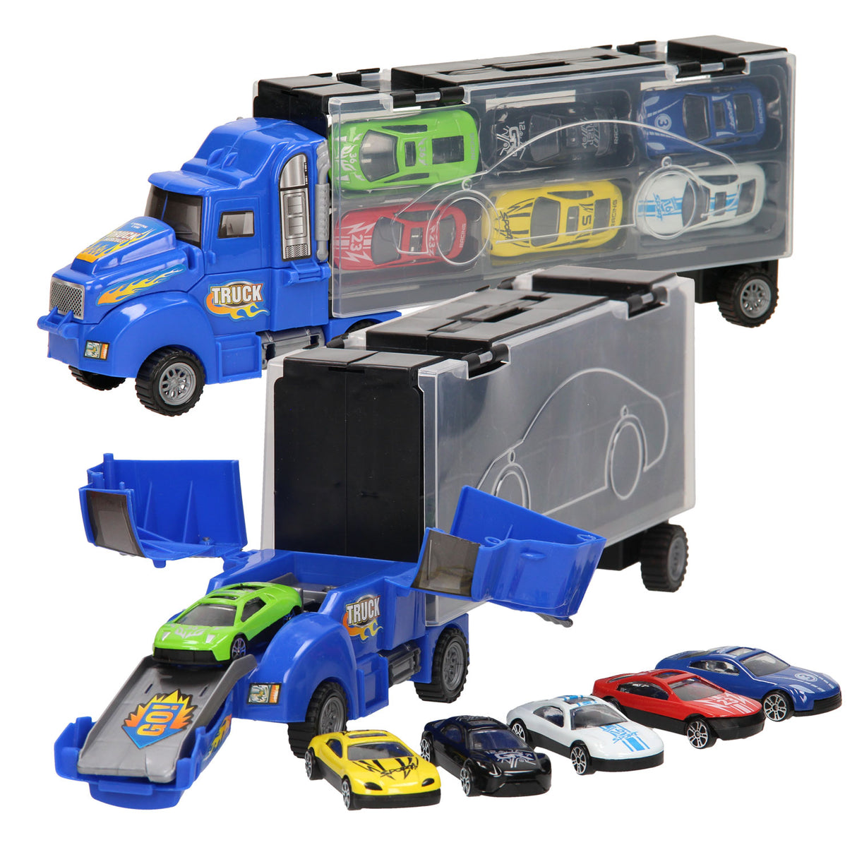 Opberg autotransporter - blauw