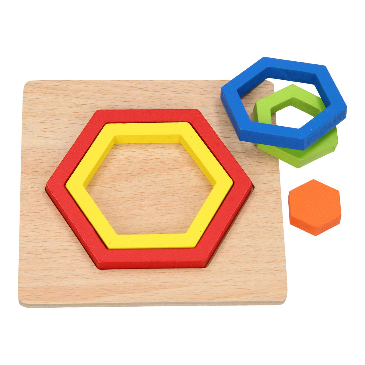 Houten vormenpuzzel - zeshoek