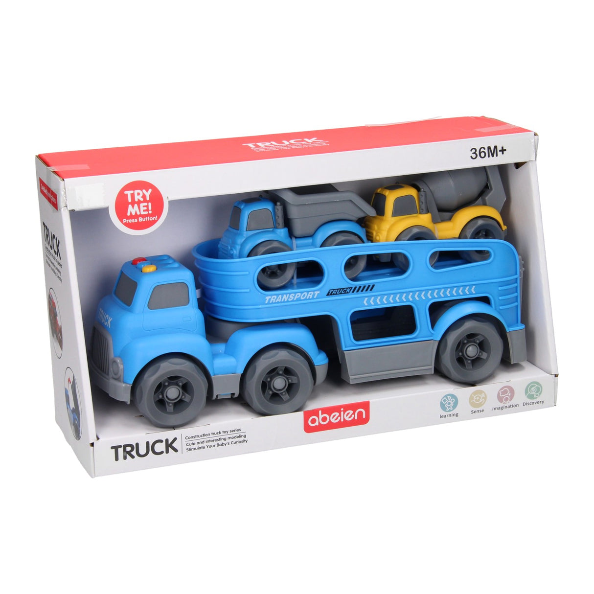 Transporter werkvoertuigen met geluid - blauw