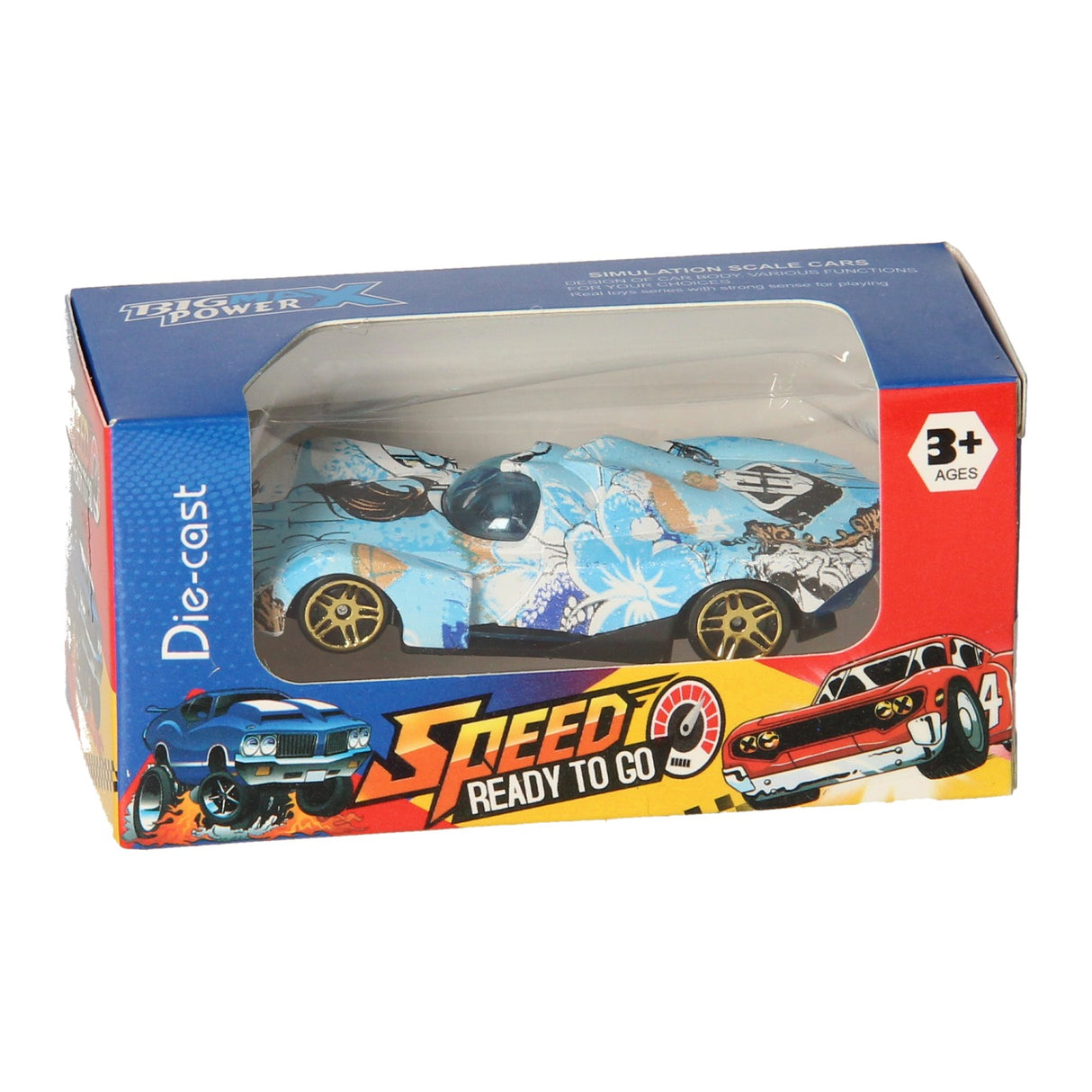 Metalen auto met print