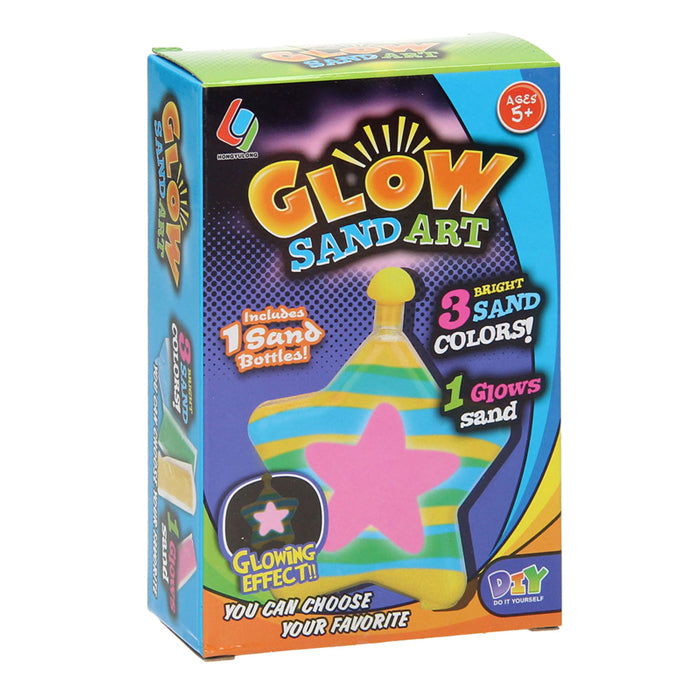 Glow in the dark zandkunst ster