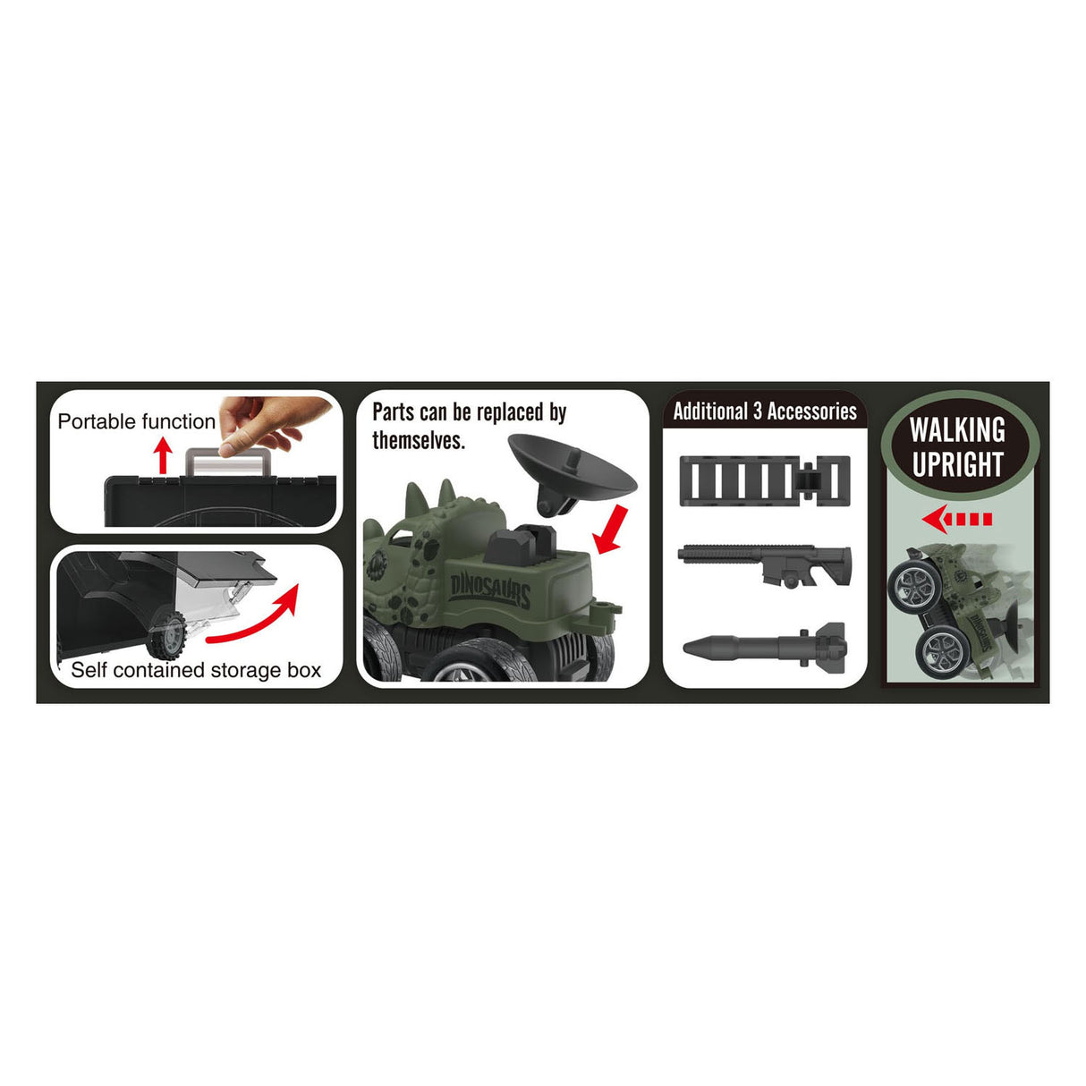 Dino transporter met monstertrucks