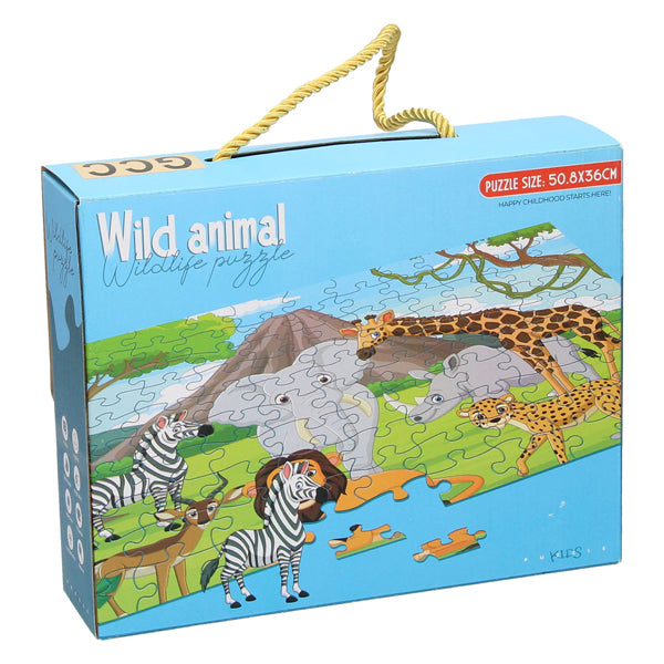 Vloerpuzzel wilde dieren, 100st.