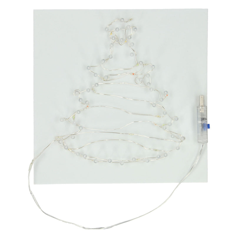 String art kerstboom met led lampjes