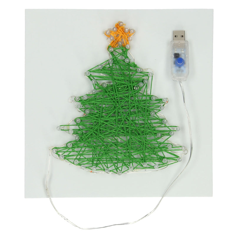 String art kerstboom met led lampjes
