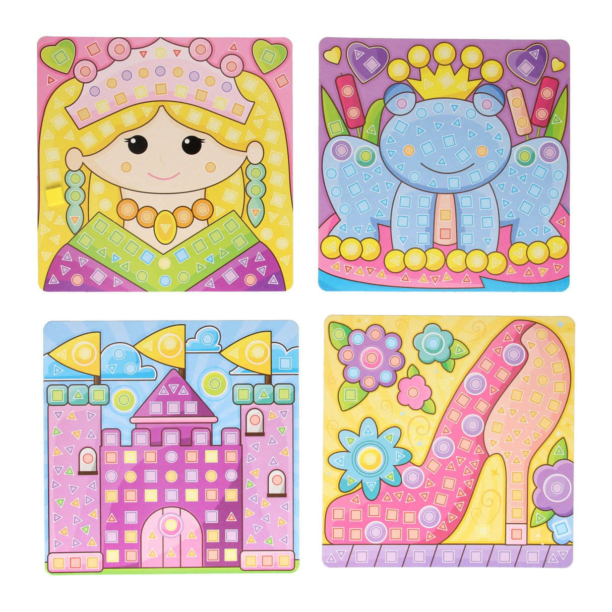 Knutselset mozaïek prinses maken, 4 platen