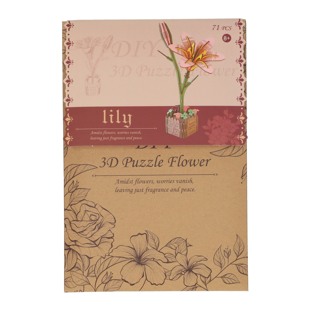 Houten 3d bouwpakket lelie - 71dlg.