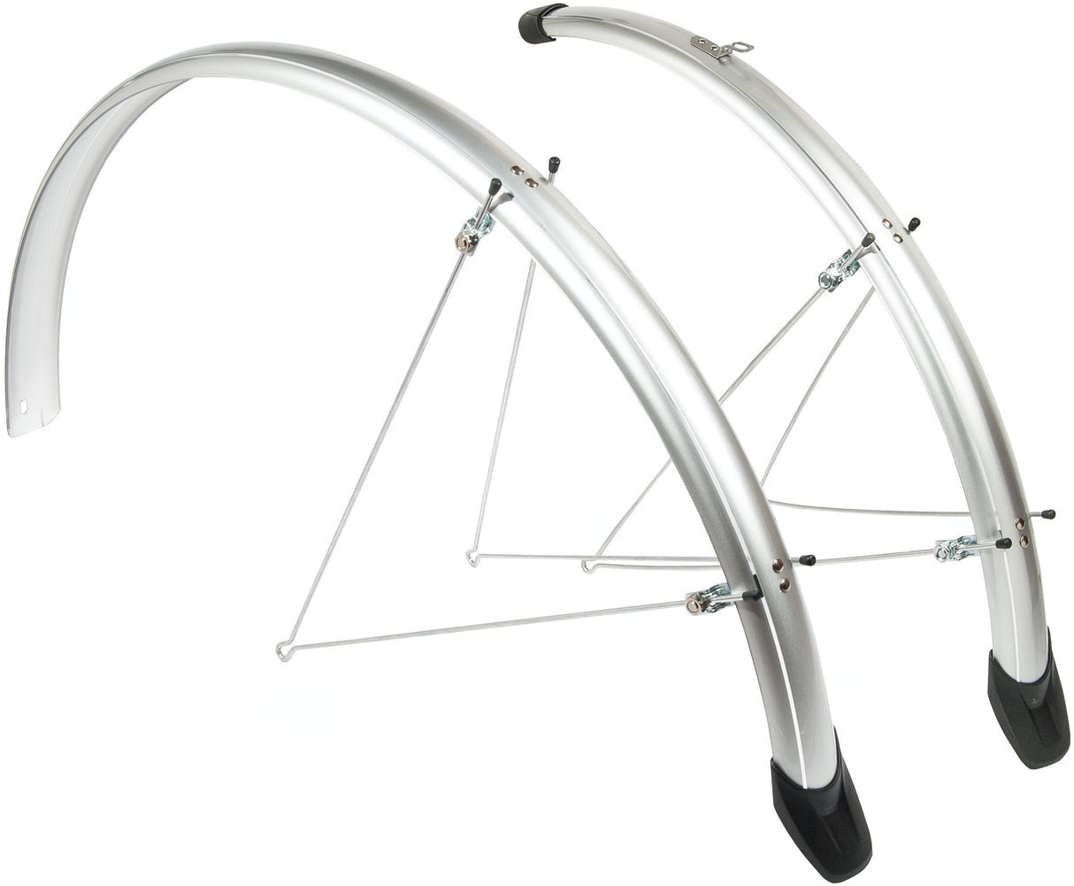 Spatbordset Eurofender Elegance 28 x 46 mm - zilver