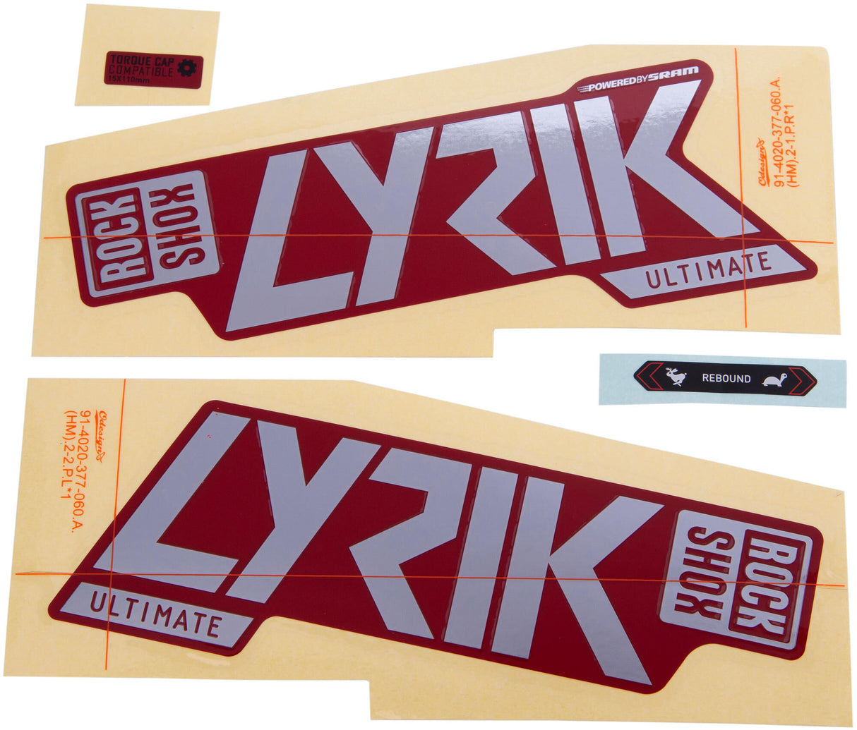Rockshox decor set decal set rs lyrik ult. f.red