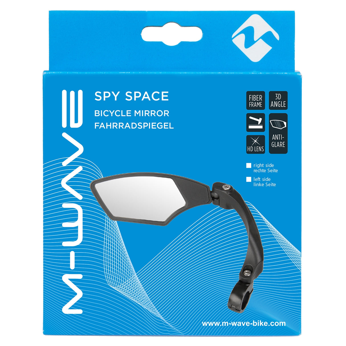 M-Wave Fietsspiegel 110 x 55 mm rechts zwart