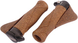 Fietsgreep met ergonomisch handvat 130mm, Dura kurk en aluminium, zwart bruin, 34mm dikte, 235g
