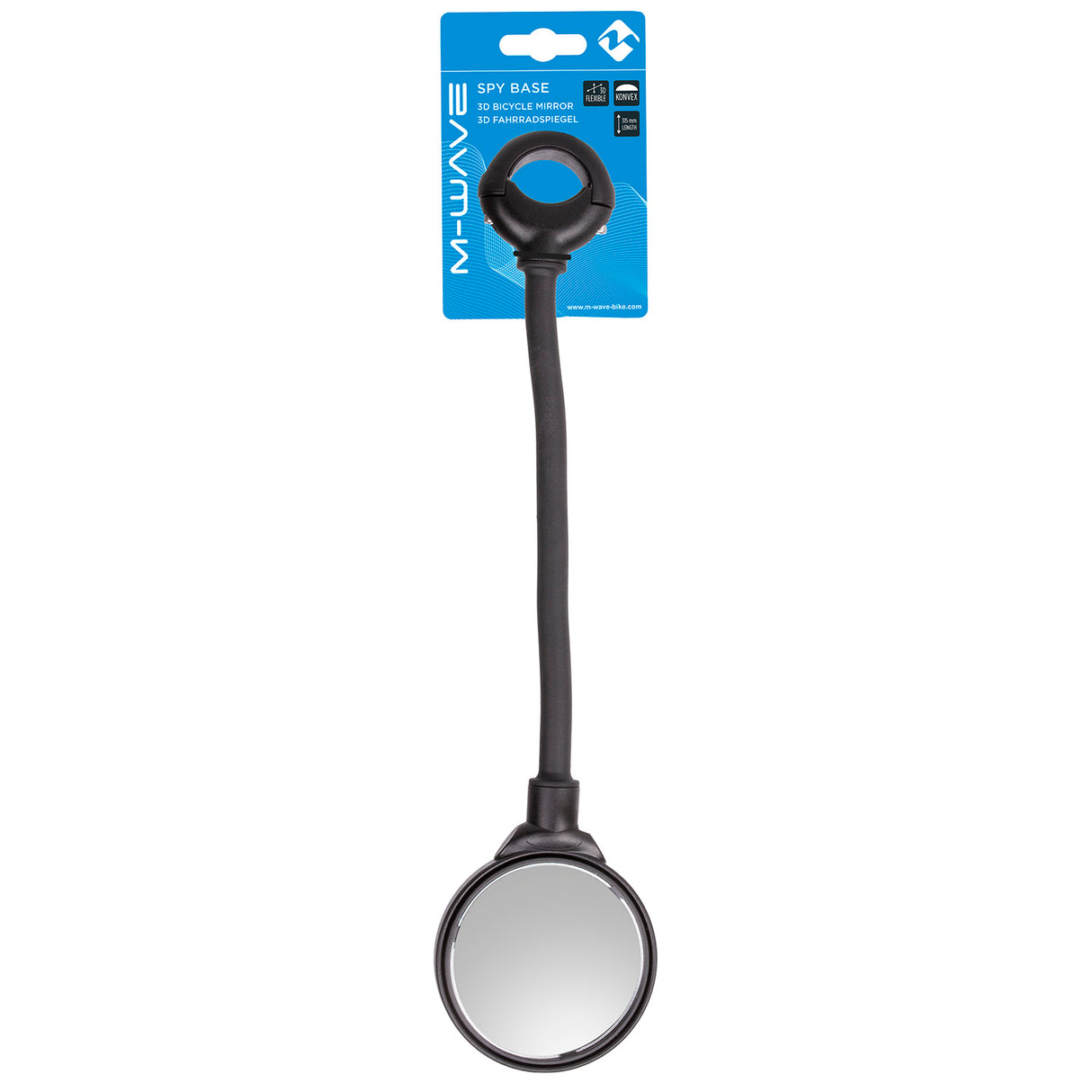 M-Wave Fietsspiegel Spy Base 3D 31,5 cm glas matzwart