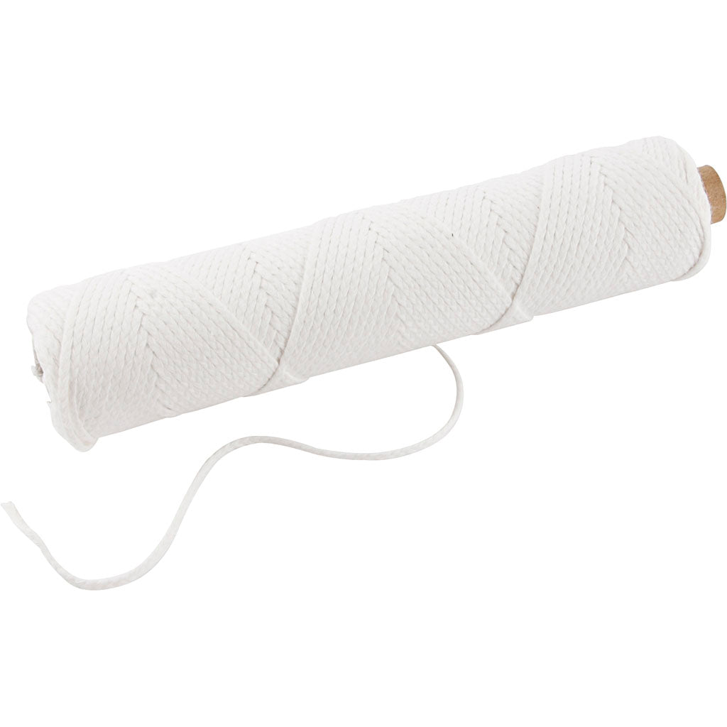 Creativ company lont, geschikt voor dompelkaarsen (dia. 22-30 mm) en gegoten kaarsen (dia. 60-80 mm) , 100 gr, 50 m 1 rol