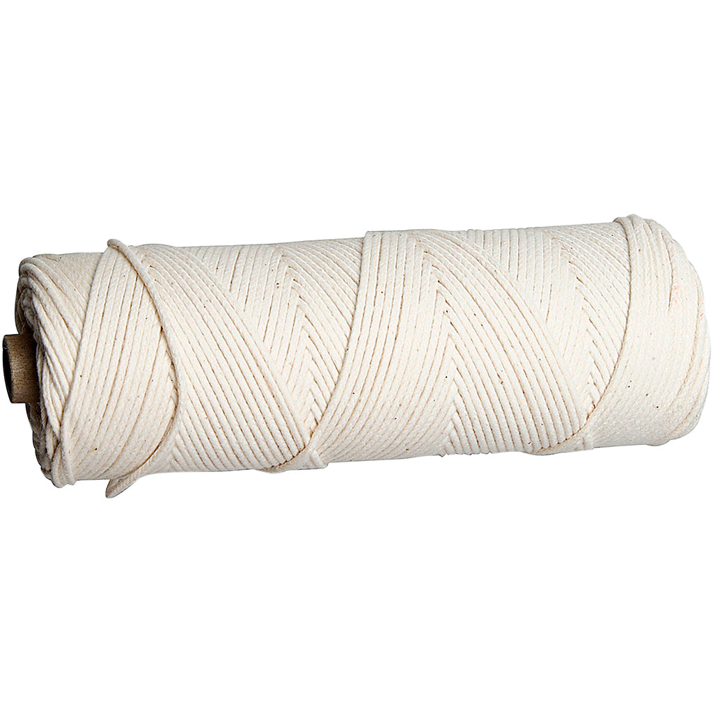 Creativ company lont voor bijenwas vellen, voor gebruik met kaarsen die zijn gemaakt van platen bijenwas, afm 3, dikte 2-3 mm, 100 gr, 80 m 1 rol