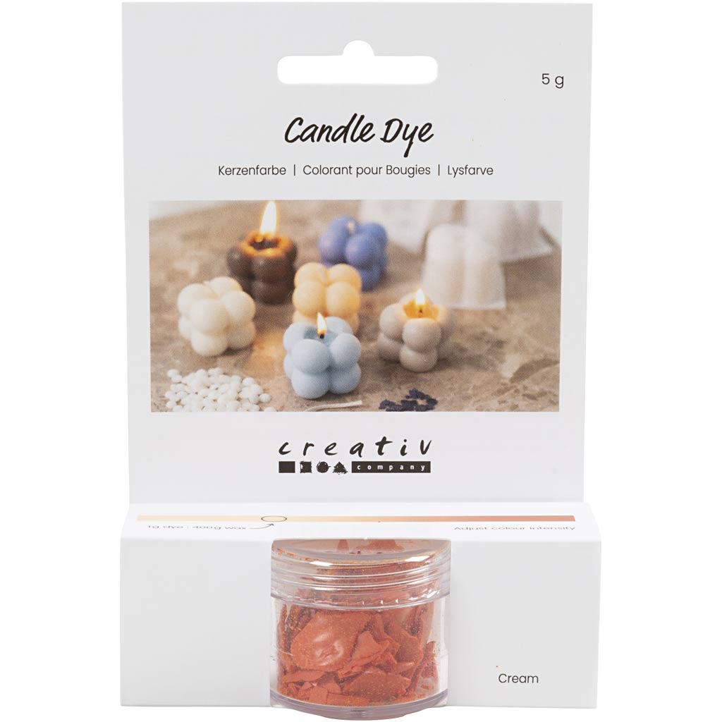 Creativ company kaarsenverf, crème, 5 gr 1 doos