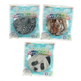 Pluchiez bouncing furry wild animals 23 cm assorti panda zebra tijger