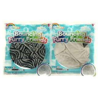 Pluchiez bouncing furry wild animals 23 cm assorti panda zebra tijger