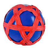 Blauwe crossbal met rode rubberband