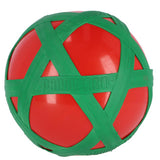 Rode crossbal met groene rubberband