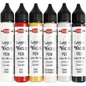Viva decor kaarsversierpen, standaardkleuren, 6x28 ml 1 doos