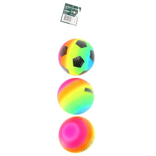 Alert sport minivoetbal 15 cm pvc regenboog (3 stuks)