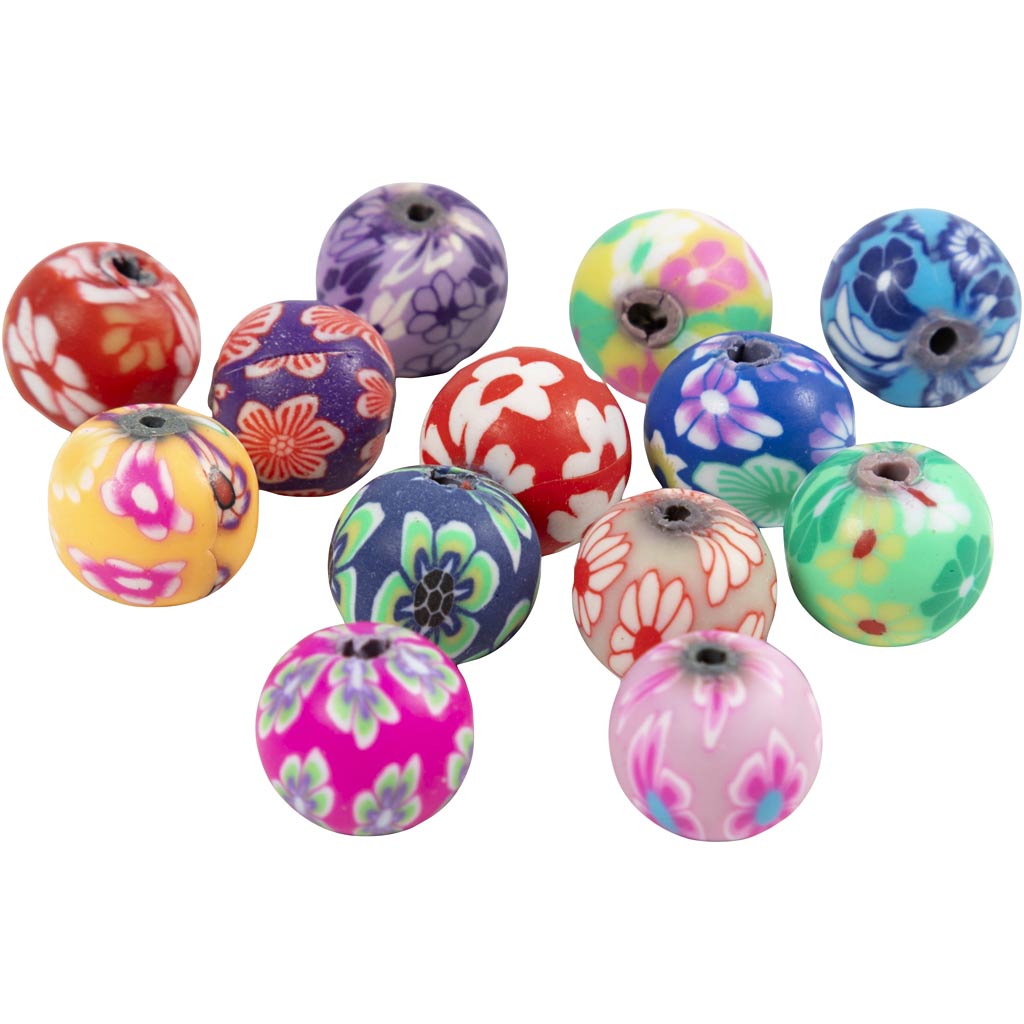 Creativ company fimo-kralen, d 10 mm, gatgrootte 1 mm, 50 stuk 1 zak