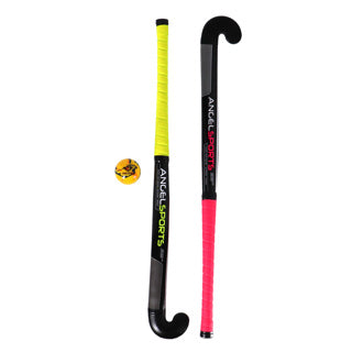 Hockeyset roze en geel 33''