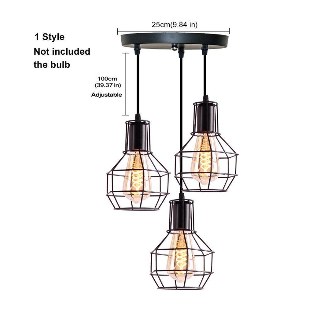Homestyle pro mk021-b industriële hanglampen zwart metaal
