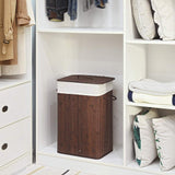 Homestyle pro rechthoekige bamboe wasmand + tekst 52x32x63 cm bruin wit