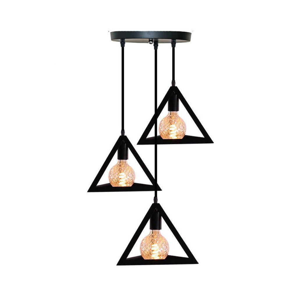 Homestyle pro mk022-b industriële pyramide hanglampen zwart metaal