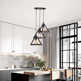 Homestyle pro mk022-b industriële pyramide hanglampen zwart metaal