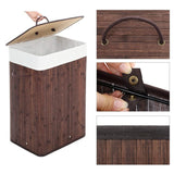Homestyle pro rechthoekige bamboe wasmand 40x30x60 cm bruin wit