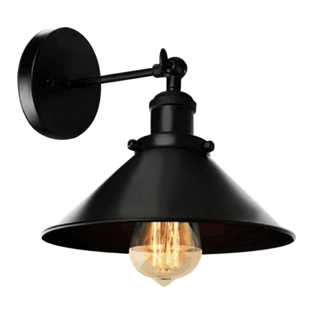 Homestyle pro mk023-b industri euml;le wandlamp 22 cm zwart metaal