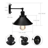 Homestyle pro mk023-b industri euml;le wandlamp 22 cm zwart metaal