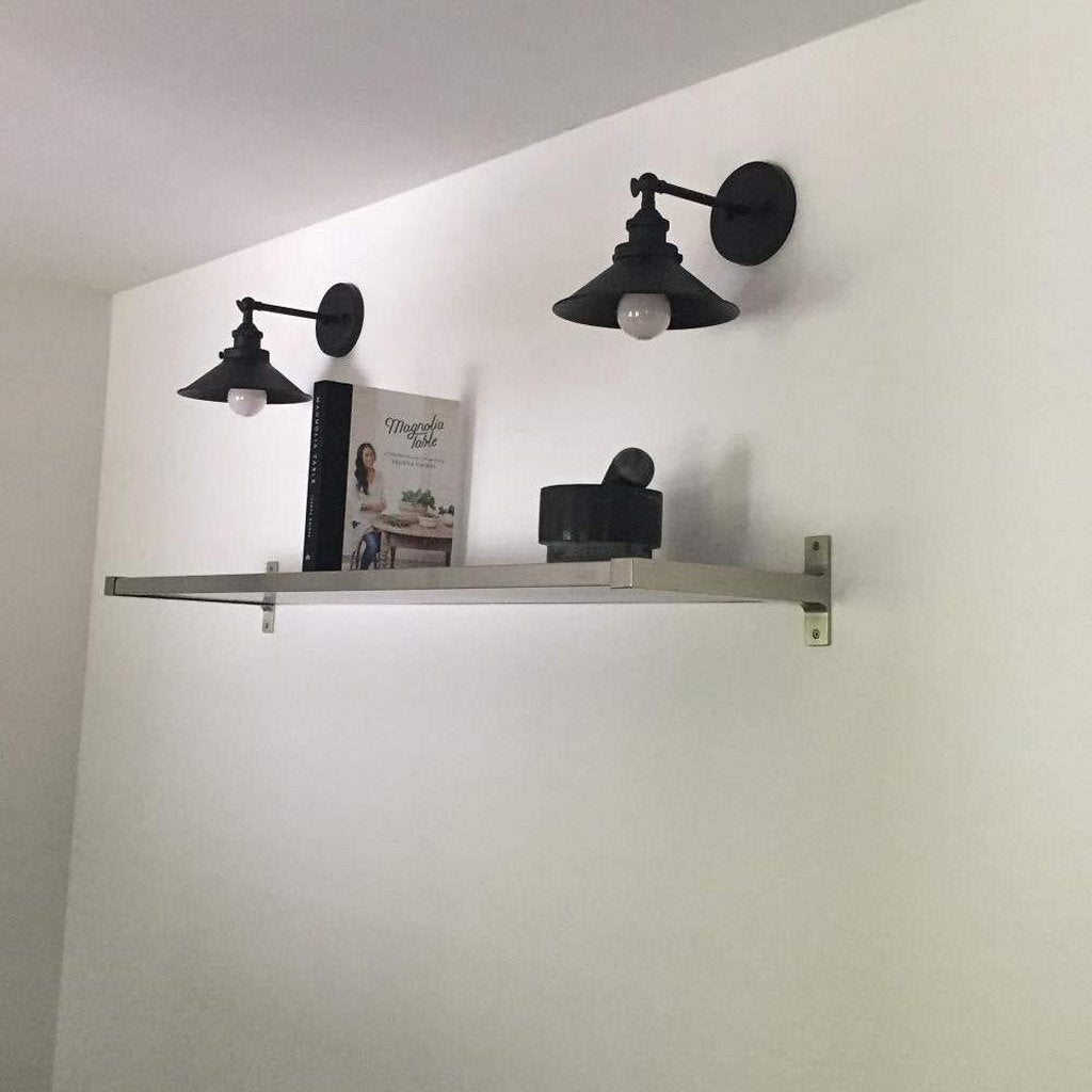 Homestyle pro mk023-b industri euml;le wandlamp 22 cm zwart metaal