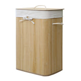 Homestyle pro rechthoekige bamboe wasmand 40x30x60 cm naturel wit