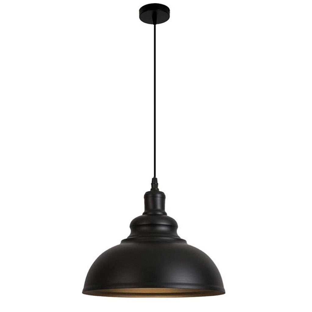 Homestyle pro mk104-bb industriële hanglamp 40x30 cm zwart goud metaal