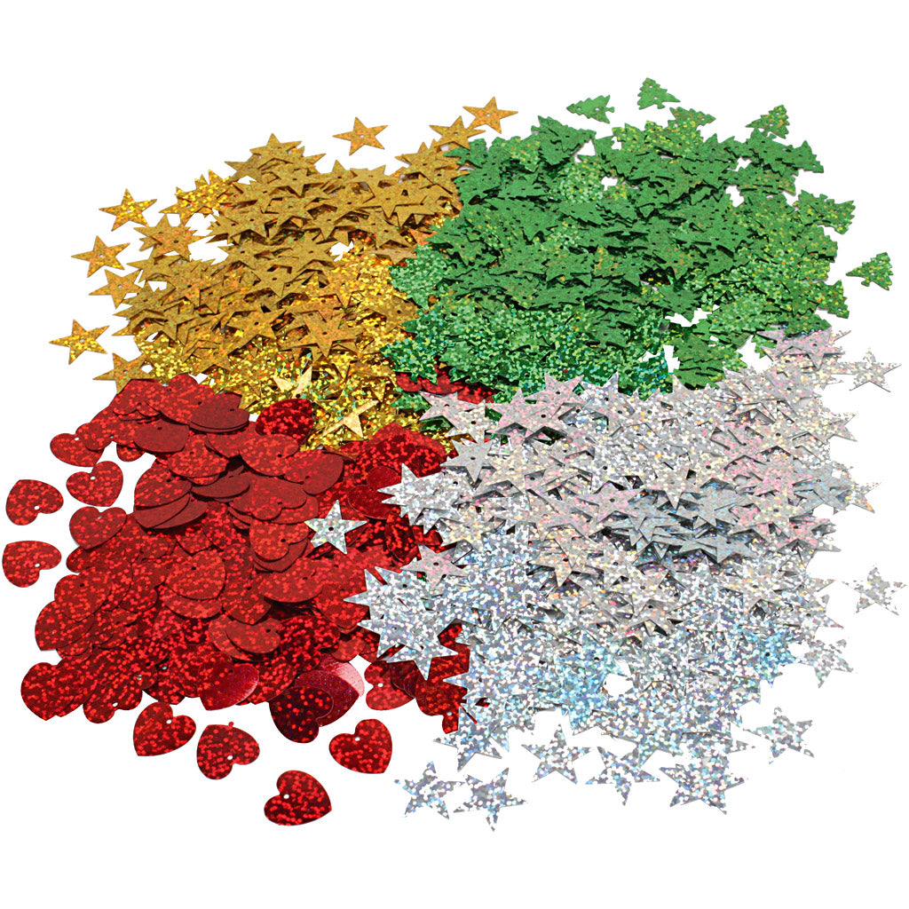Pailletten, afm 14-16 mm, 4x20 gr 1 doos