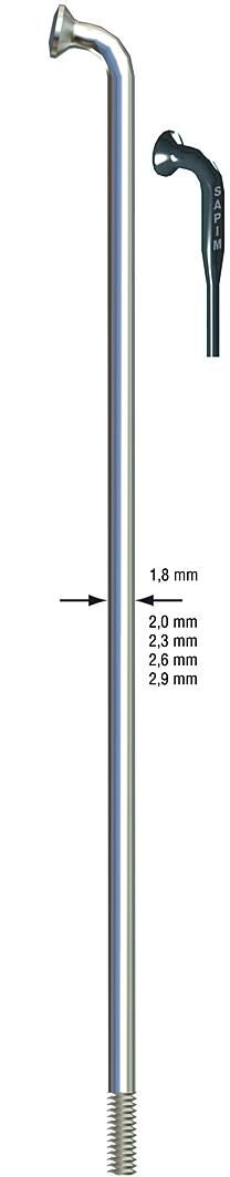 Sapim spaak leader spoke leader sst 2x290mm b