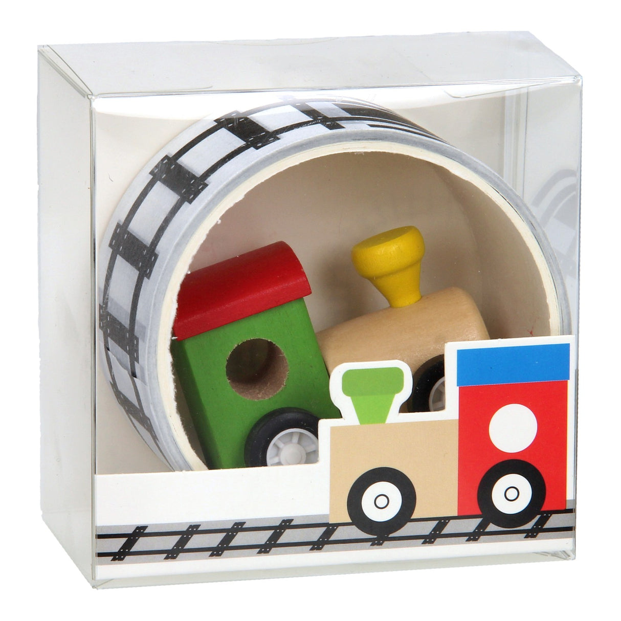 Houten trein met wegtape, 8mtr