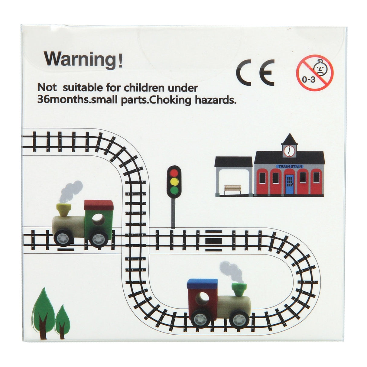 Houten trein met wegtape, 8mtr