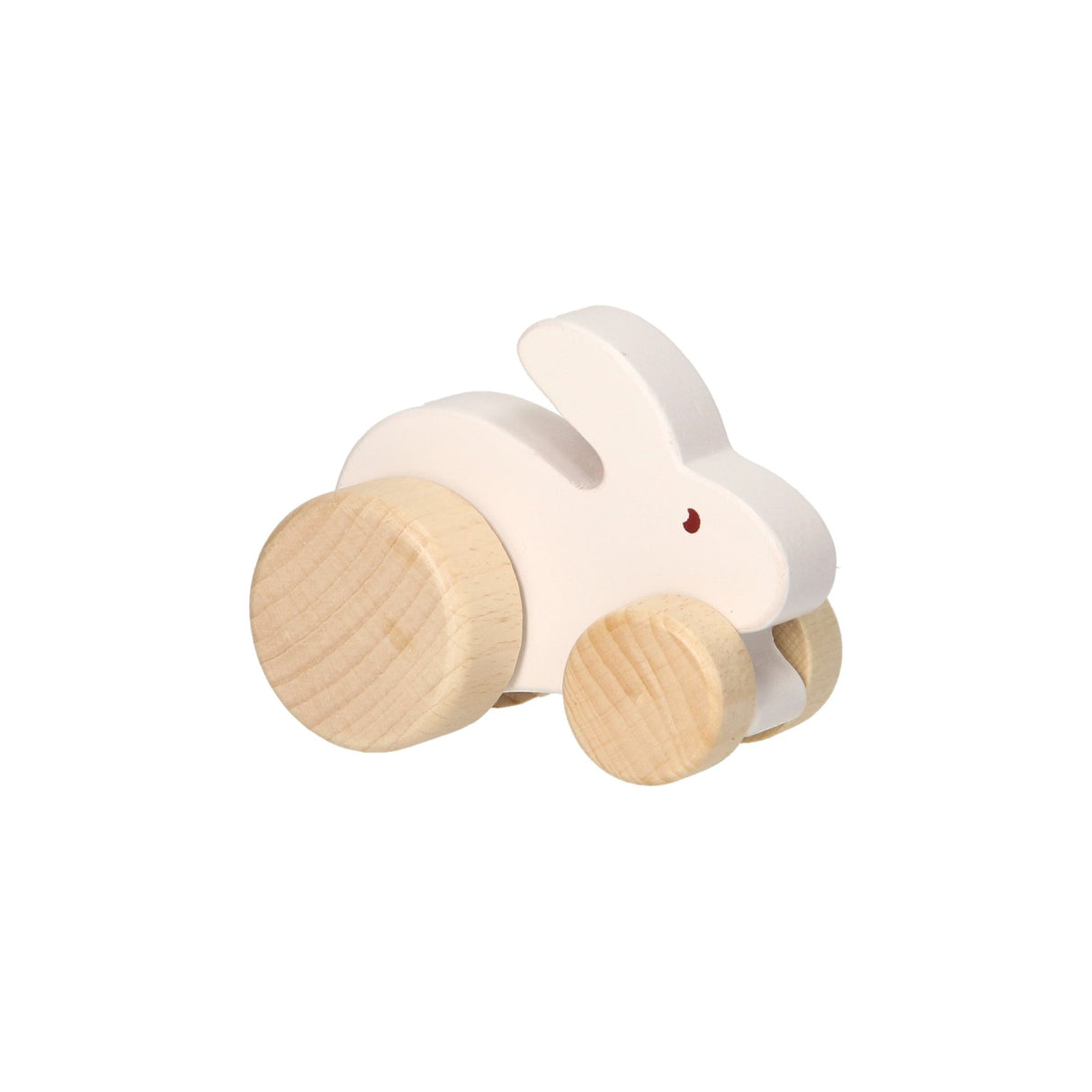 Houten speelfiguur - konijn op wielen