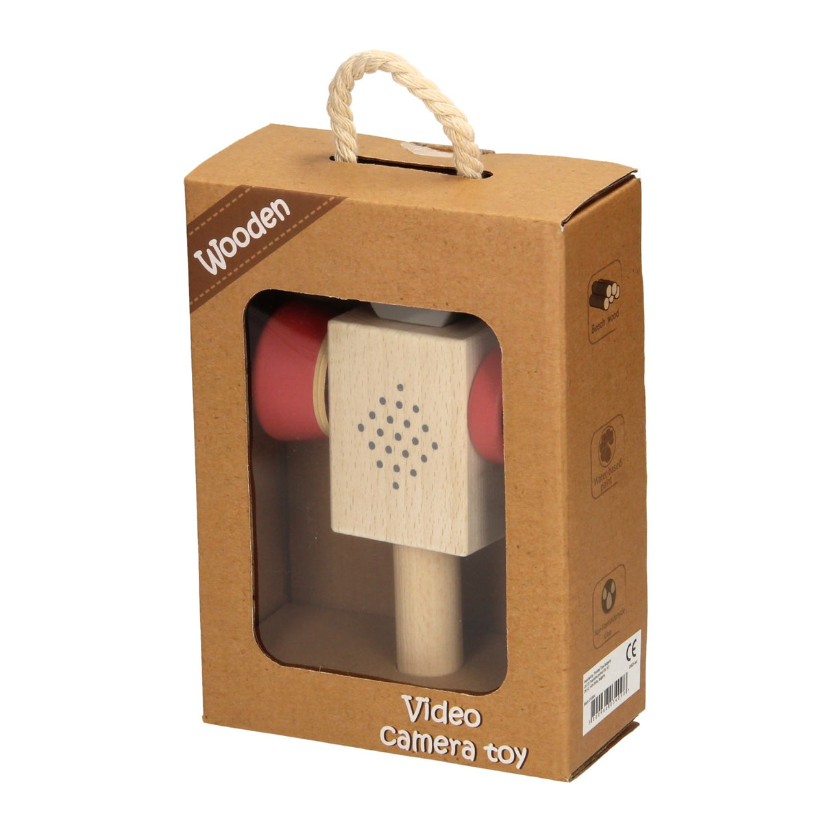 Houten videocamera - rood