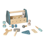 Houten gereedsschapskist - blauw