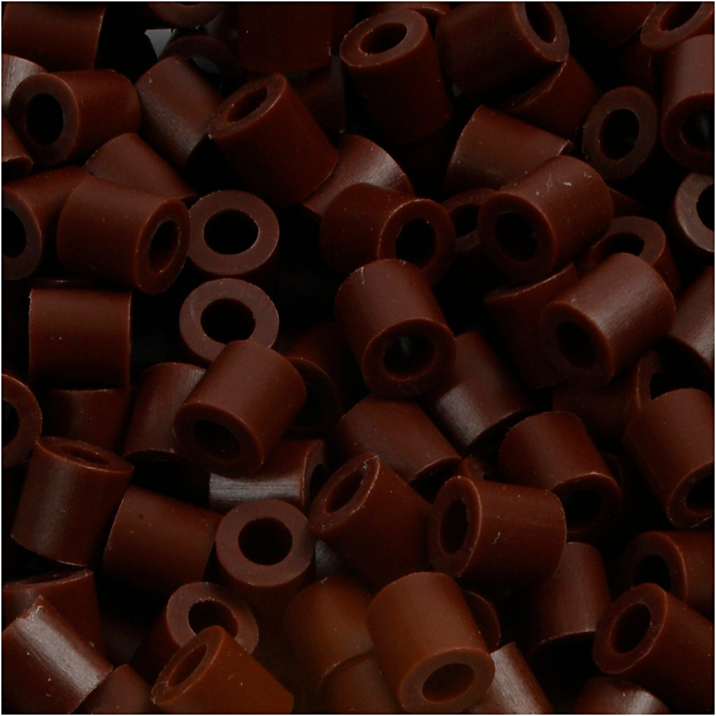 Nabbi strijkkralen, afm 5x5 mm, gatgrootte 2,5 mm, medium, bruin (32229), 1100 stuk 1 doos