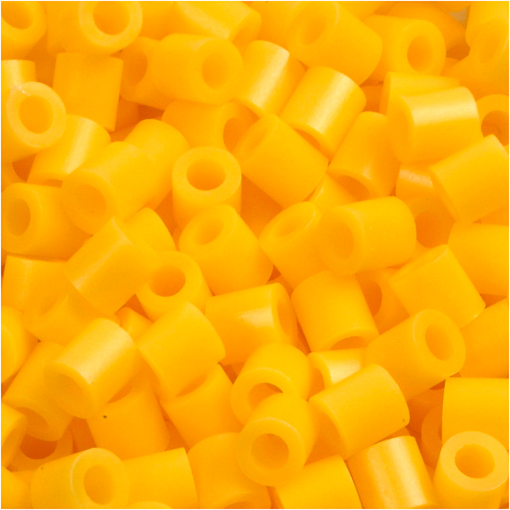 Nabbi strijkkralen, afm 5x5 mm, gatgrootte 2,5 mm, medium, geel (32227), 6000 stuk 1 doos