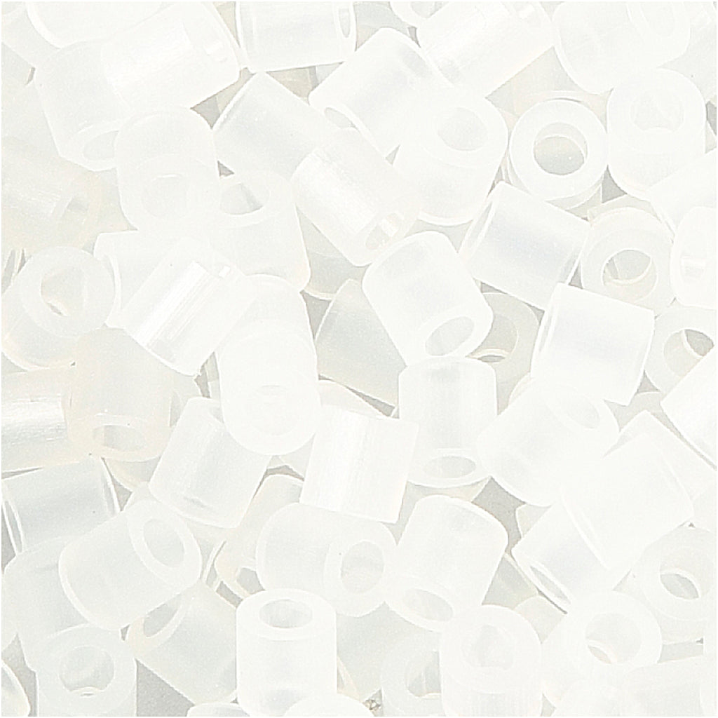 Nabbi strijkkralen, afm 5x5 mm, gatgrootte 2,5 mm, medium, doorzichtig transparant (32264), 1100 stuk 1 doos