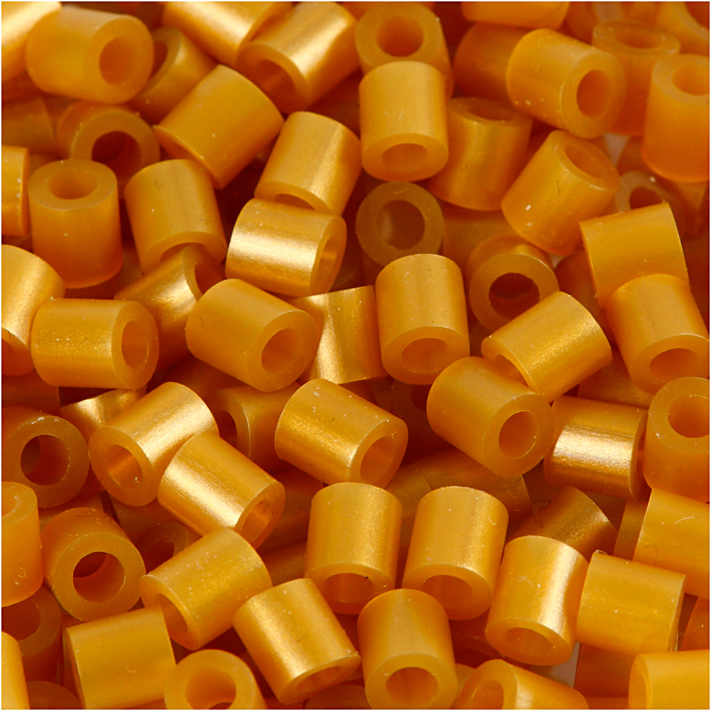 Nabbi strijkkralen, afm 5x5 mm, gatgrootte 2,5 mm, medium, goud (32263), 6000 stuk 1 doos
