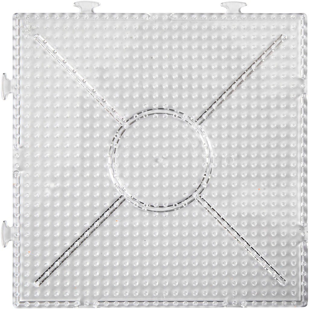 Creativ company strijkkralenbordje helder vierkant 15x15cm,2st.