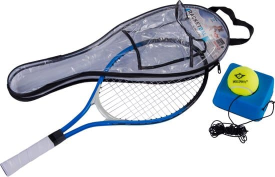 Engelhart racketbal met tennistrainer in hoes van angel sports